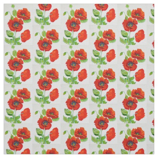 Red Poppies Mode Stoff (Muster)