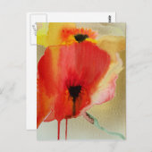 Red Poppies Moderne Blumenkunst Postkarte (Vorne/Hinten)