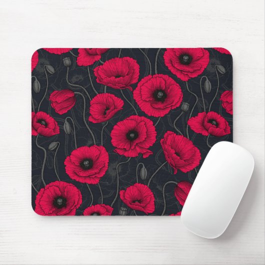 Red Poppies Mousepad (Mit Mouse)