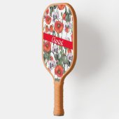 Red Poppies Muster Personalisiert Pickleball Schläger (Links)