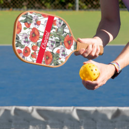 Red Poppies Muster Personalisiert Pickleball Schläger