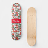 Red Poppies Muster Personalisiert Skateboard (Vorderseite)