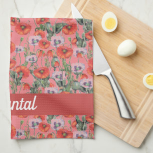 Red Poppies Muster Personalisierte Küche Handtuch
