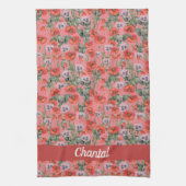 Red Poppies Muster Personalisierte Küche Handtuch (Vertikal)