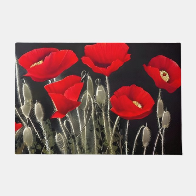 Red Poppies Nature Art Fußmatte (Vorderseite)