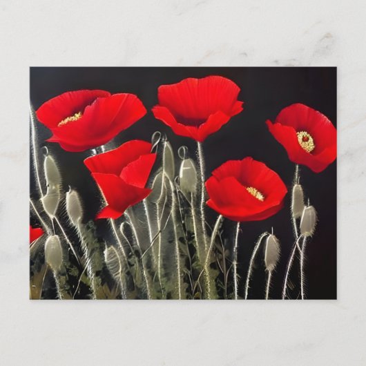 Red Poppies Nature Art Postkarte (Vorderseite)