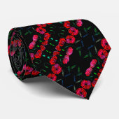 Red Poppies Neck Tie Krawatte (Gerollt)