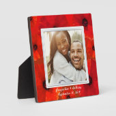 Red Poppies Newlyweds Foto Keepake Fotoplatte (Vorderseite)