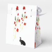 Red Poppies Niedlich Bunny Rabbit Geschenkschachtel (Rückseite)