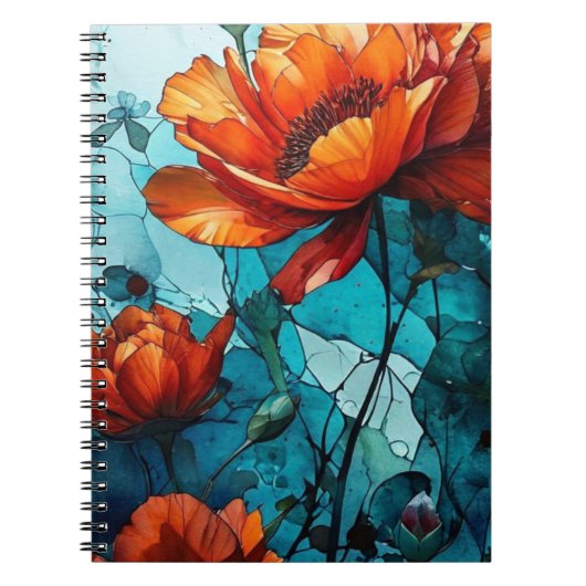 Red Poppies Notebook Journal Notizblock (Vorderseite)