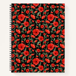 Red Poppies Notizblock