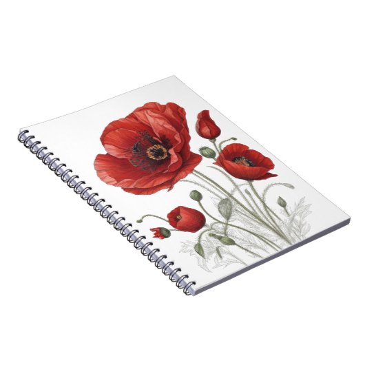 Red Poppies Notizblock (Rechte Seite)