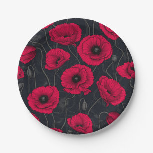 Red Poppies Pappteller