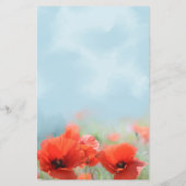 Red Poppies Personalisiert Stationery (Rückseite)