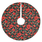 Red Poppies Polyester Weihnachtsbaumdecke (Vorderseite)