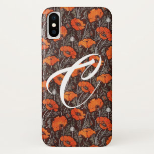 RED POPPIES Poppy Floral Blavk White Monogram Case-Mate iPhone Hülle