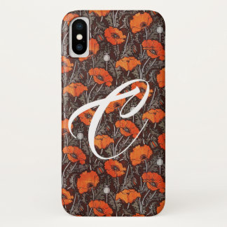 RED POPPIES Poppy Floral Blavk White Monogram Case-Mate iPhone Hülle