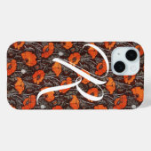RED POPPIES Poppy Floral Blavk White Monogram Case-Mate iPhone Hülle (Rückseite (Horizontal))