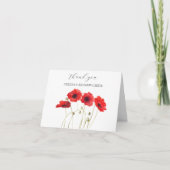 Red Poppies Poppy Floral Wedding Danke (Vorderseite)
