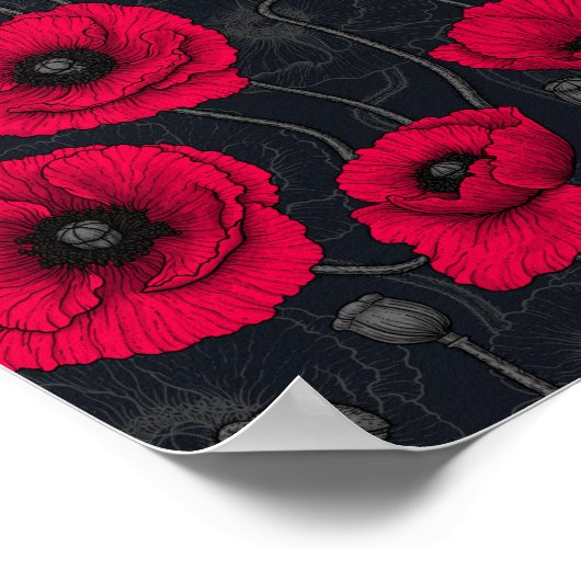 Red Poppies Poster (Ecke)