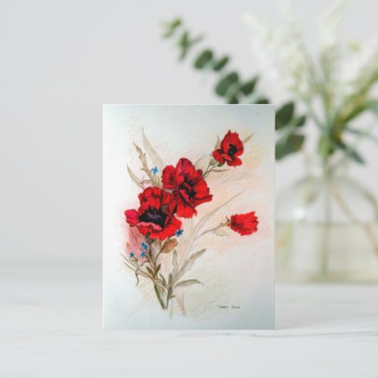 Red Poppies Postkarte (Stehend Vorderseite)