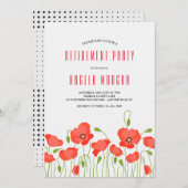 Red Poppies Retirement Party Einladung (Vorne/Hinten)