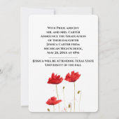 Red Poppies Rustic Floral Abschluss Ankündigung (Rückseite)