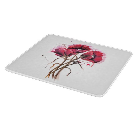 Red Poppies Schneidebrett (Ecke)