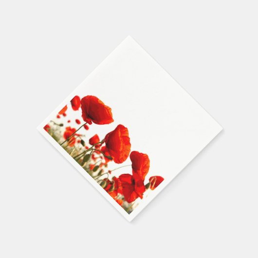 Red Poppies Serviette (Ecke)