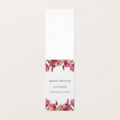 Red Poppies Social Media Hashtag Hochzeit Visitenkarten (Außenseite Aufgefaltet)