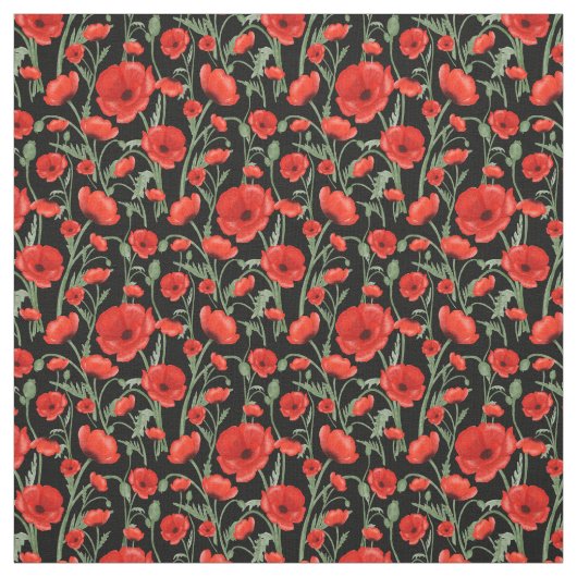 Red Poppies Stoff (Muster)