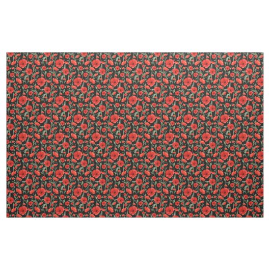 Red Poppies Stoff (Fat Quarter (45,7 x 55,9 cm))