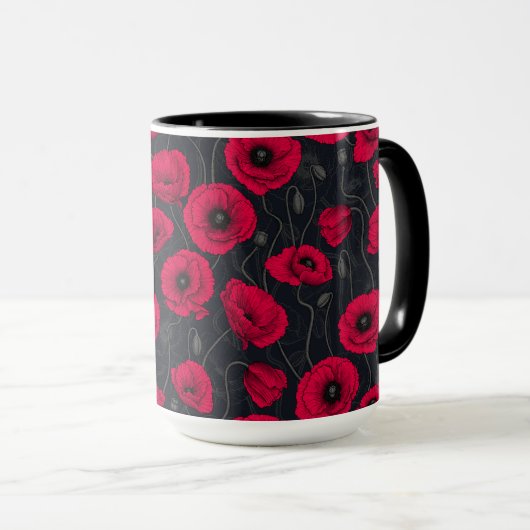 Red Poppies Tasse (VorderseiteRechts)
