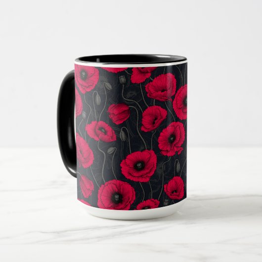 Red Poppies Tasse (Vorderseite Links)