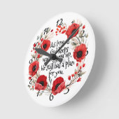 Red Poppies Tasse Runde Wanduhr (Winkel)