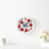 Red Poppies Tasse Runde Wanduhr (Zuhause)