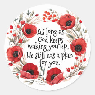 Red Poppies Tasse Runder Aufkleber