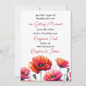 Red Poppies Themed Floral Wedding Einladung (Vorderseite)