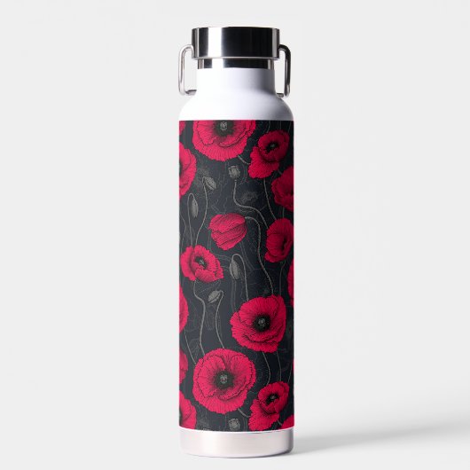 Red Poppies Trinkflasche (Vorne)