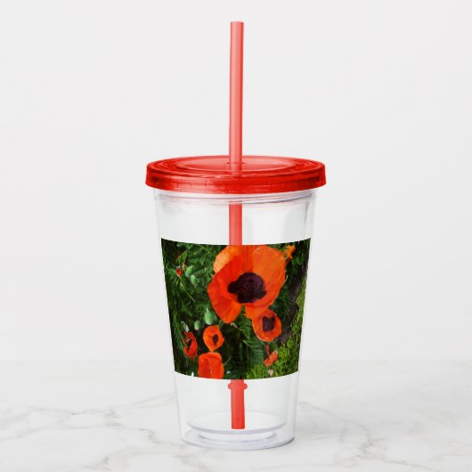 Red Poppies Tumbler Acryltrinkbecher (Vorderseite)