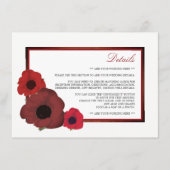 Red Poppies und Burlap Wedding Detail Begleitkarte (Vorderseite)