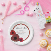 Red Poppies und Burlap Wedding Pappteller (Party)