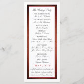 Red Poppies und Burlap Wedding Program Programm (Rückseite)