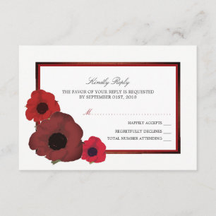 Red Poppies und Burlap Wedding RSVP