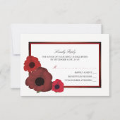 Red Poppies und Burlap Wedding RSVP (Vorderseite)