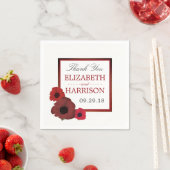 Red Poppies und Burlap Wedding Serviette (Beispiel)