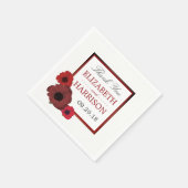 Red Poppies und Burlap Wedding Serviette (Ecke)