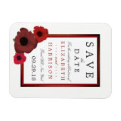 Red Poppies und Burlap Wedding speichern das Datum Magnet (Horizontal)
