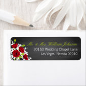Red Poppies und Chalkboard Wedding Label (Insitu)
