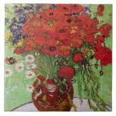 Red Poppies und Daisies von Vincent Van Gogh Fliese (Vorderseite)